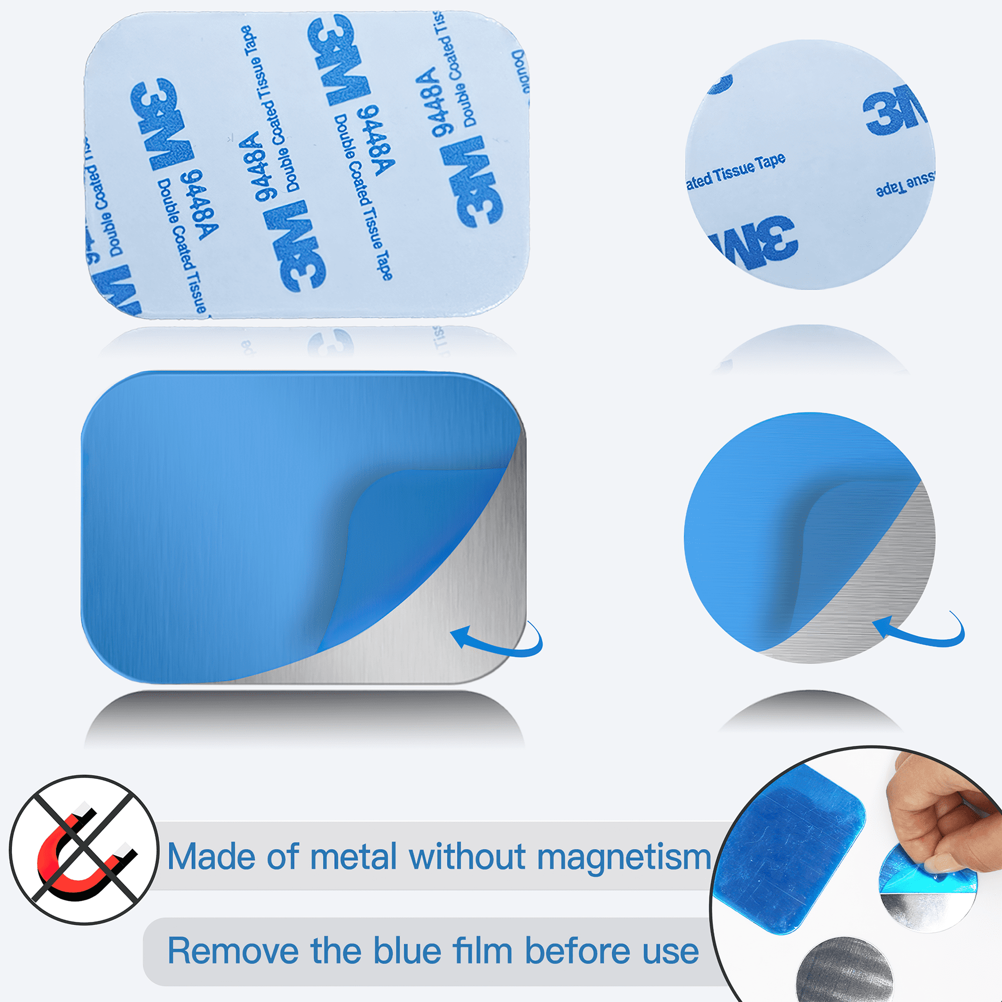 OWLKELA 10 Pack Mount Metal Plate, Phone Magnet Car Mount Holder, Cradle with Adhesive, 4R and 6 Rd