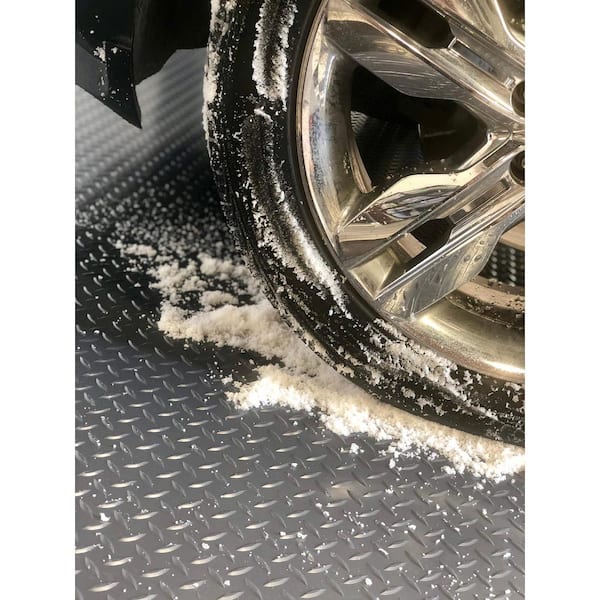 Diamond Tread 7.5 ft. x 17 ft. Slate Grey Commercial Grade Vinyl Garage Flooring Cover and Protector