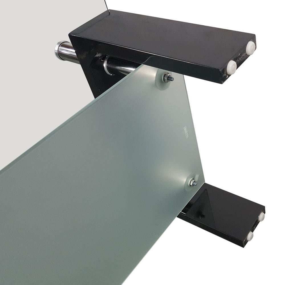 Ktaxon Rectangular Glass Coffee Table Shelf Wood Living Room Furniture Chrome Base,Black