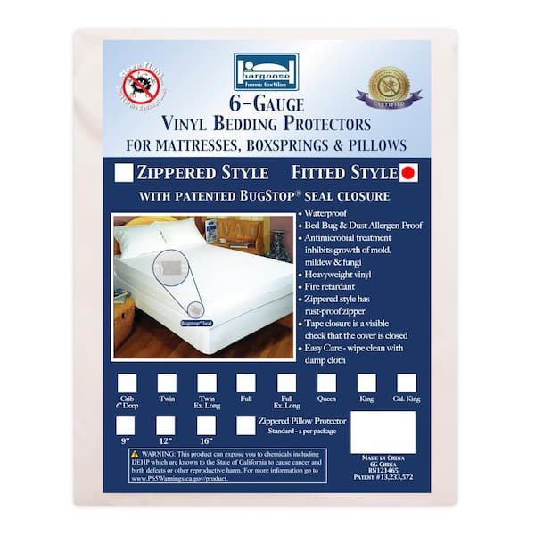 Heavy Duty Vinyl Cal King 16 in. Deep Bedbug Proof Waterproof Fitted Mattress Protector Allergen and Dust Mite Proof
