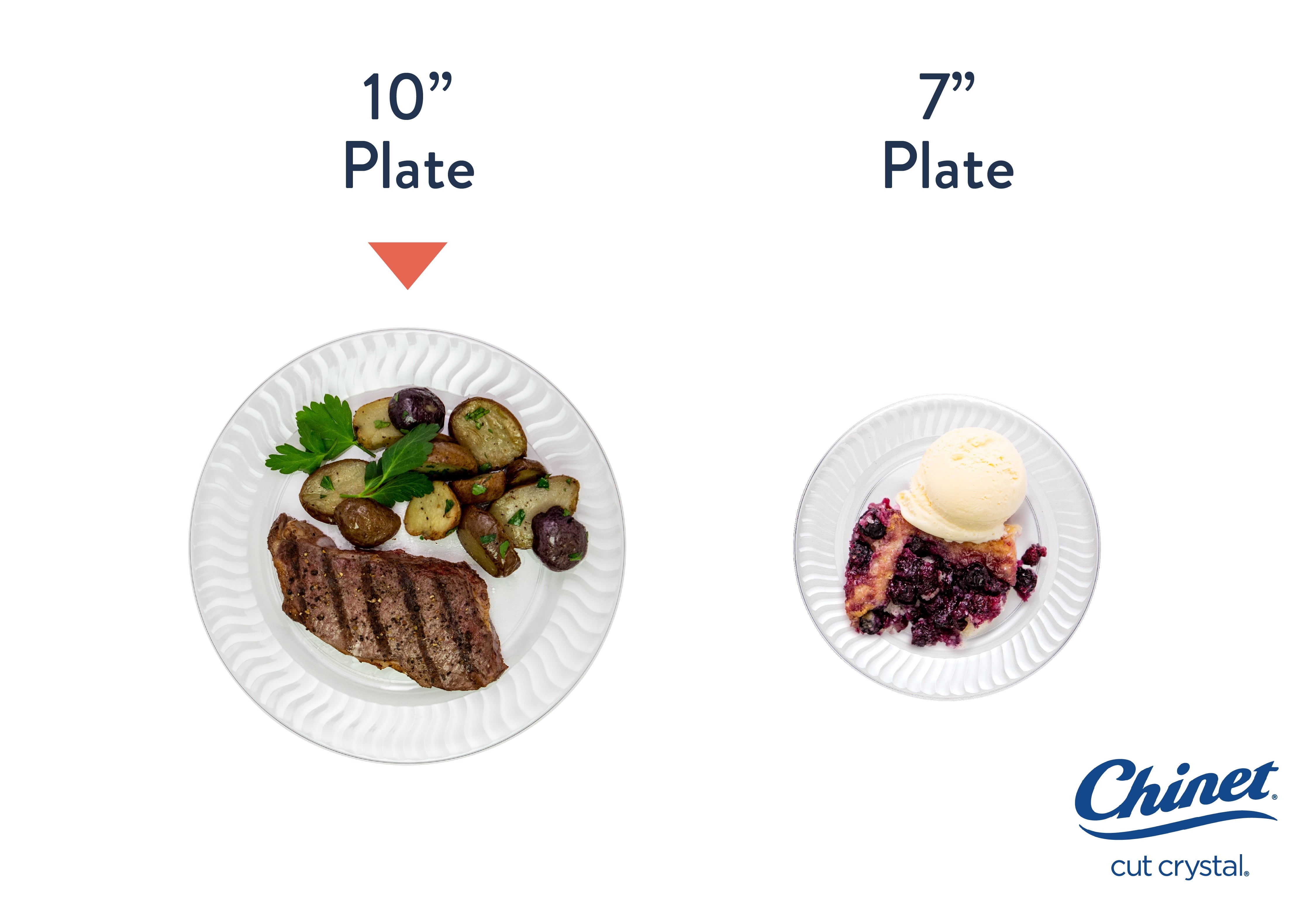 Chinet Crystal® Premium Plastic Dinner Plates, Clear, 10