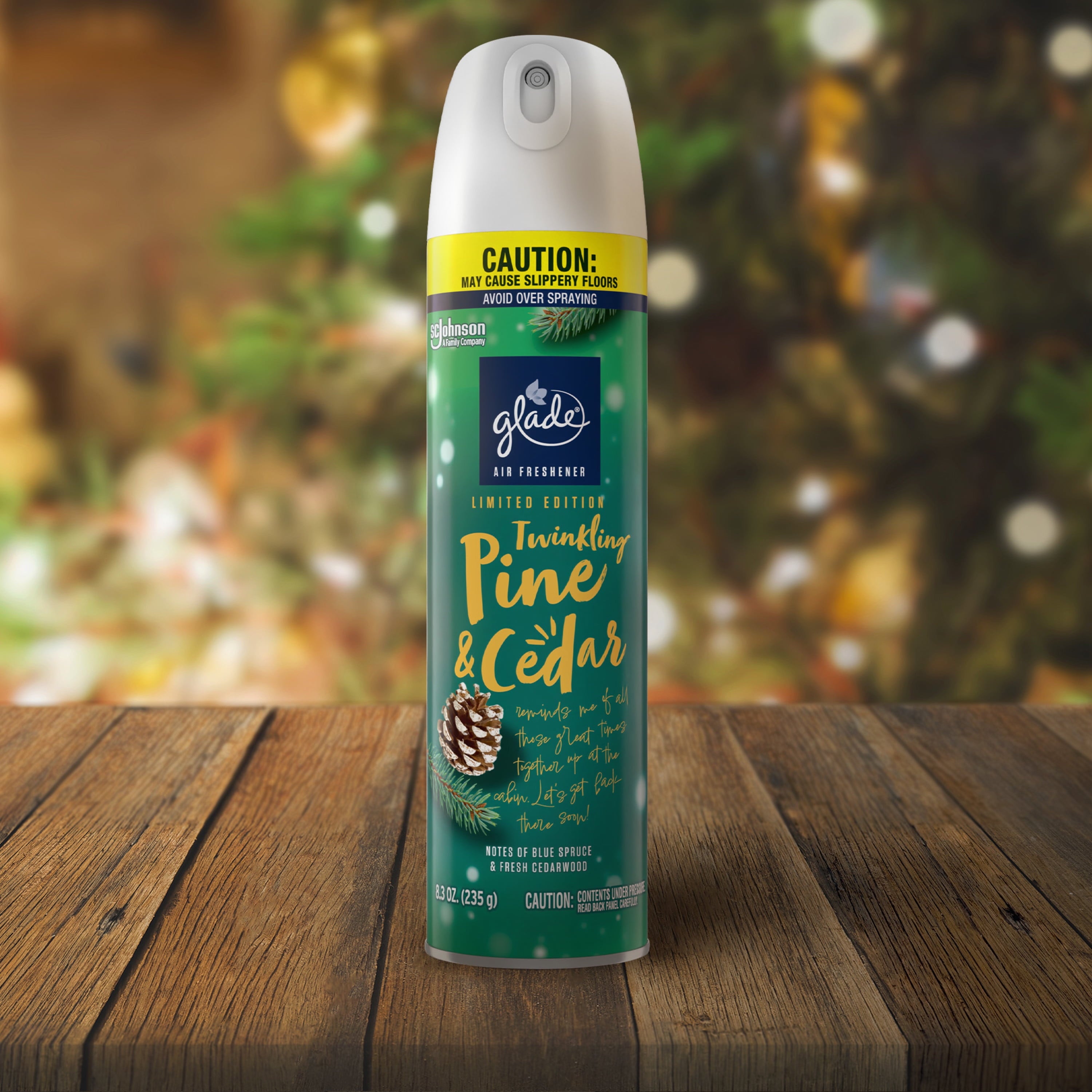 Glade Air Freshener, Aerosol Room Spray, Twinkling Pine & Cedar, 8.3 oz