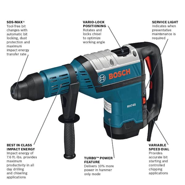 13.5 Amp 1-3/4 in. Corded Variable Speed SDS-Max Concrete/Masonry Rotary Hammer Drill with Carrying Case