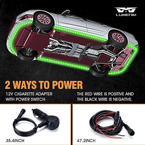 CAR UNDERGLOW LED LIGHT Neon with Remote Control RGB Strip Sound Active LUMENIX