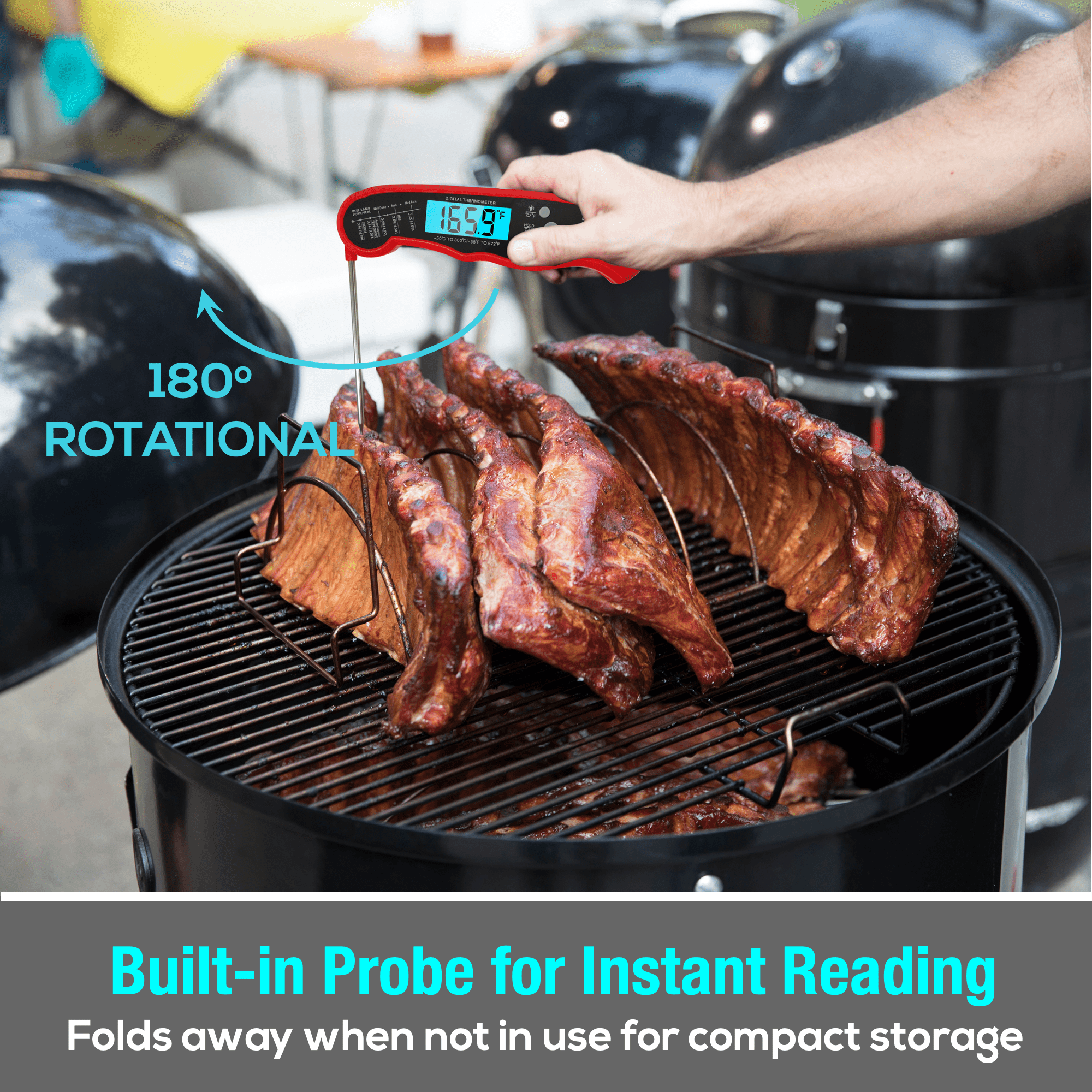 ComfiTime Dual Probe Meat Thermometer - Digital Food Thermometer with Alarm, for Cooking, Candy, Oven, Grill and Deep Fry. Accurate Instant Read or Stay-in-Oven Kitchen Thermometer, Pre-Calibrated