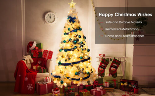 Arbol de Navidad con Nieve 5/6/7/8ft Base Metalica Snow Flocked Christmas Tree