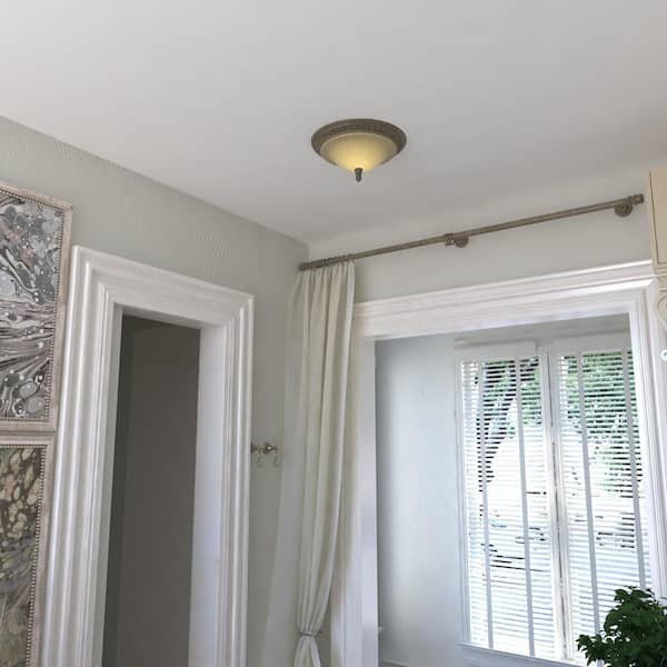 Avenant 16 in. W Bronze Flush Mount Ceiling Light Fixture