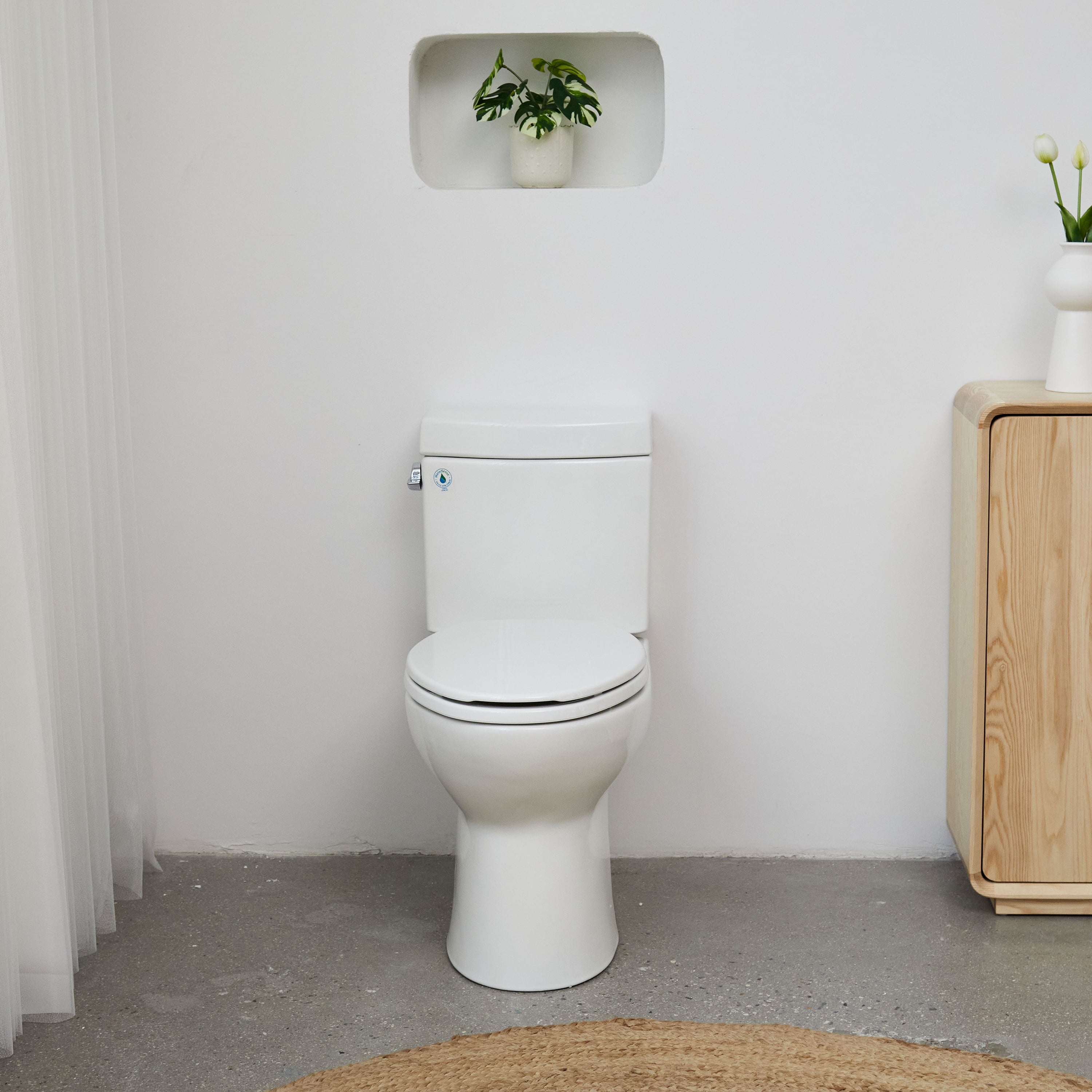 FBJ Oval Plastic Toilet Seat Soft Close in White, No Slam & Easy to Clean