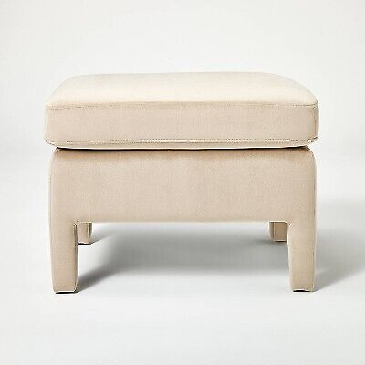 Bellfield Fully Upholstered Ottoman Light Brown Velvet - Threshold designed