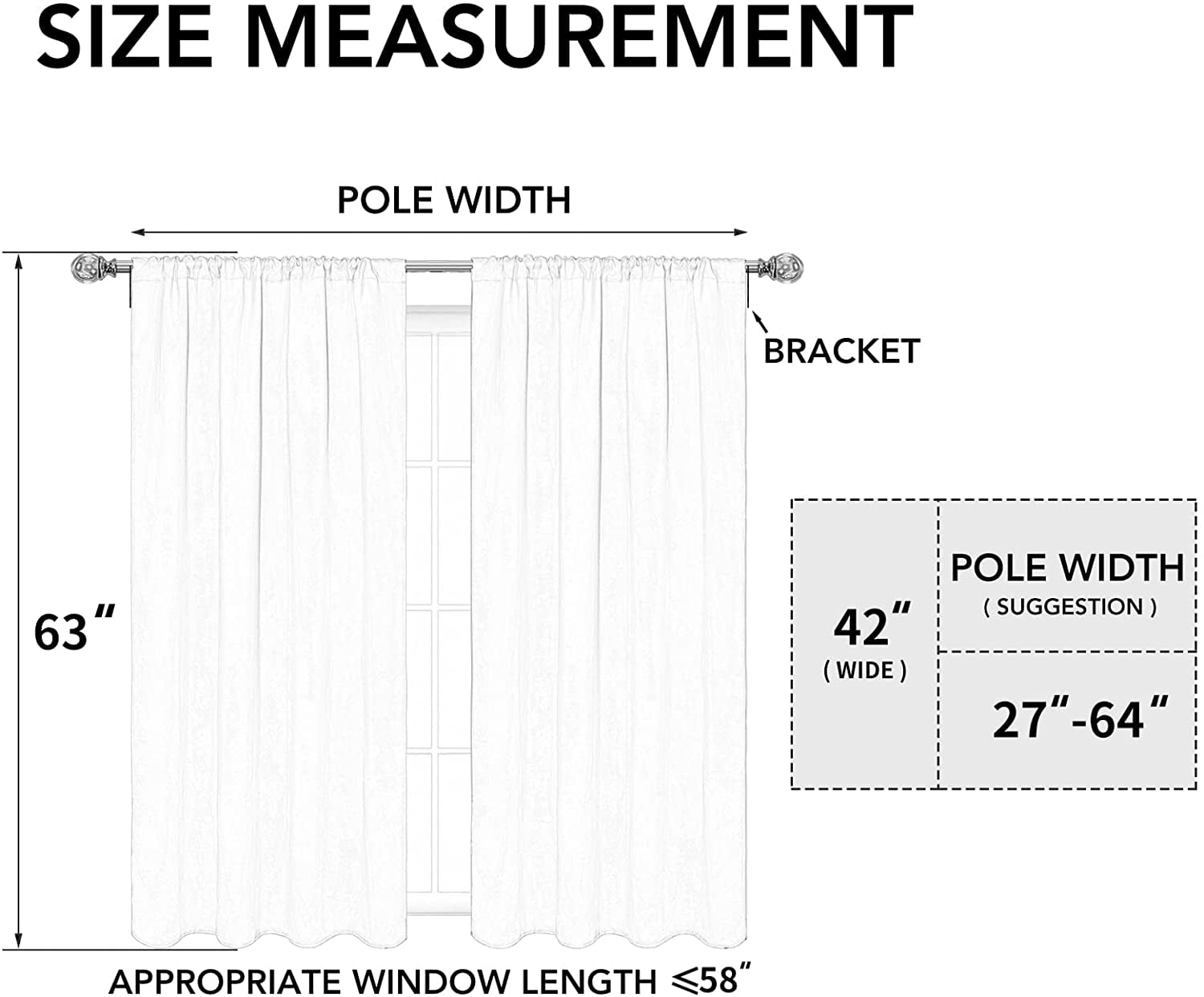 Easy-Going Blackout Room Darkening Rod Curtains, Camel, 42x63 in