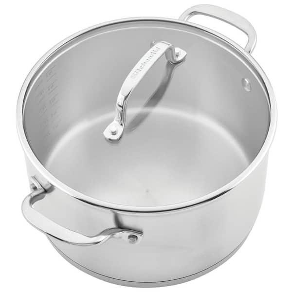 11-Piece 3-Ply Base Stainless Steel Cookware Set, Silver