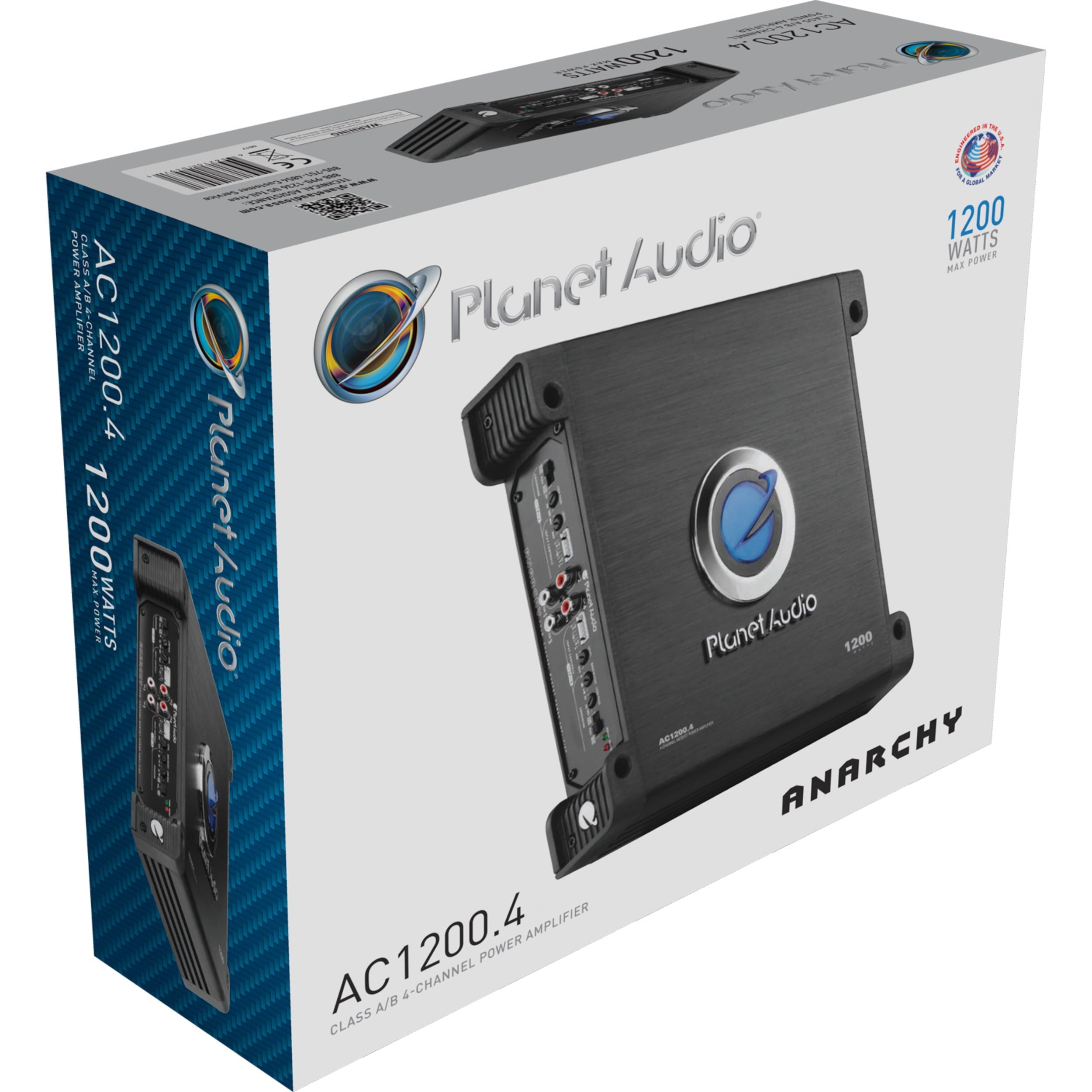 Planet Audio AC1200.4 4 Channel 1200 Watt Car Amplifier, Full Range, Bridgeable