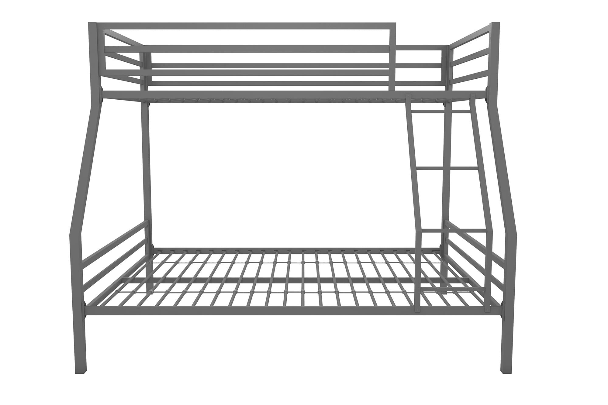 Teen Novogratz Charlie Twin-Over-Full Metal Bunk Bed, Gray