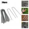Fancy 4 inch Galvanized Landscape Staples 20Pcs Anti-Rust Ground Sod Pins Yard Stakes for Weed Barrier Fabric