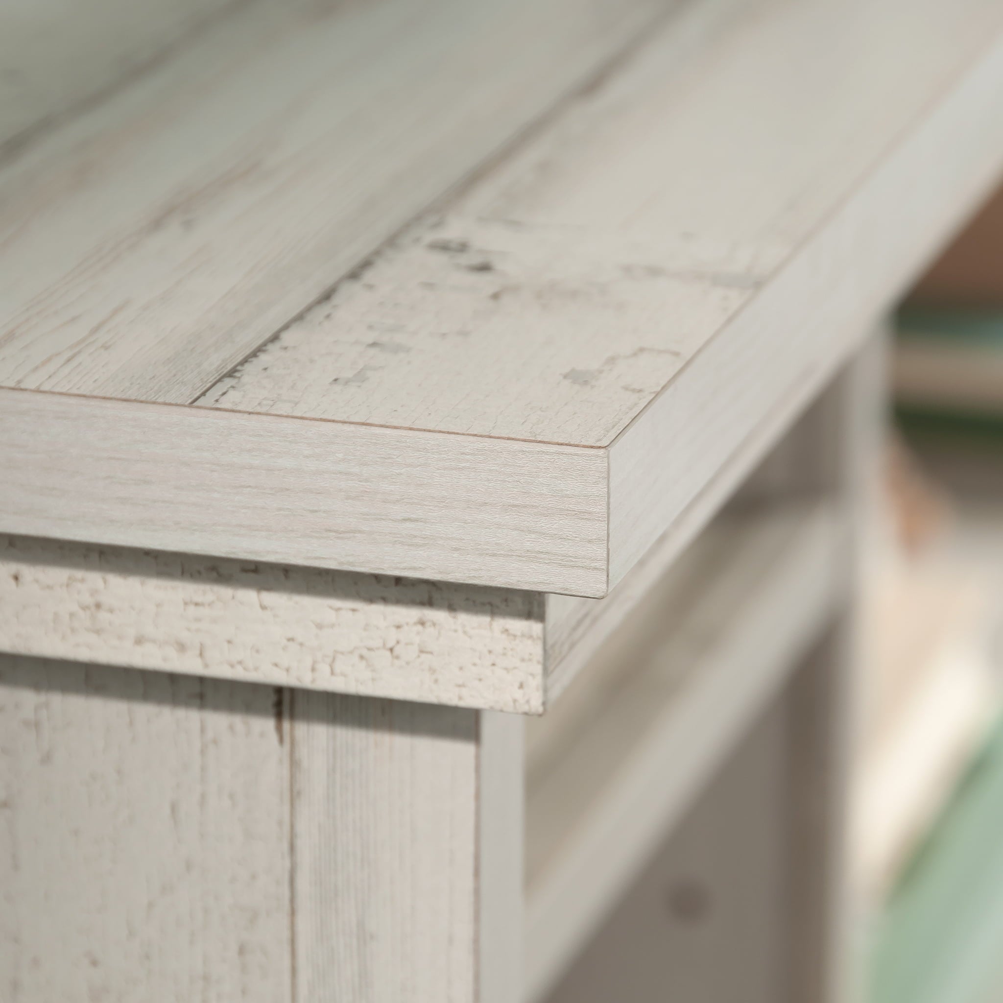 Sauder River Ranch Full/Queen Bookcase Headboard, White Plank Finish