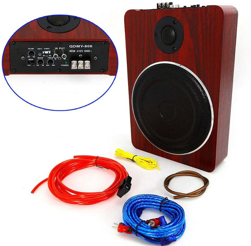 OUKANING Under Seat Car Active Sub Woofer Speaker Stereo Bass Audio Powered Amp 12V 600W