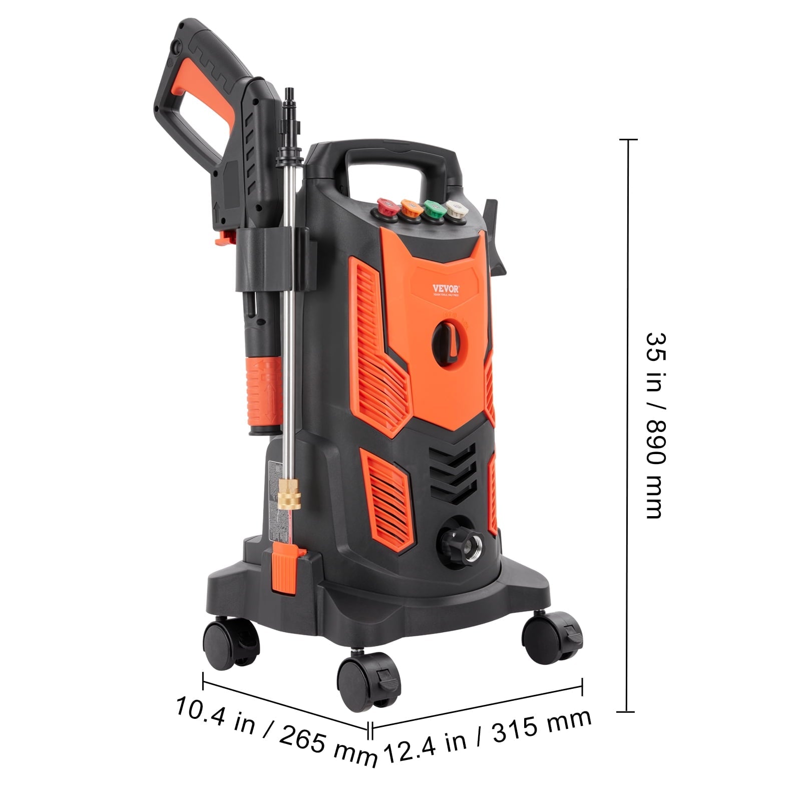 BENTISM Electric Pressure Washer 2300 PSI 1.9 GPM 1900W Cold Water Wheeled