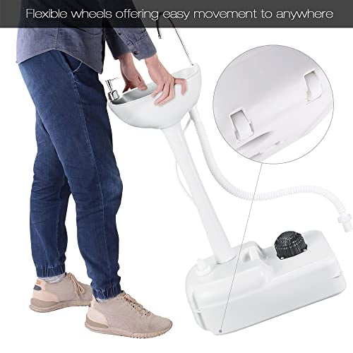 Portable Hand Wash Stand Camping Sink with Soap Dispenser & Towel Holder Water Capacity Hand Washing Station Safe HDPE for Outdoor Events,Gatherings & Worksite