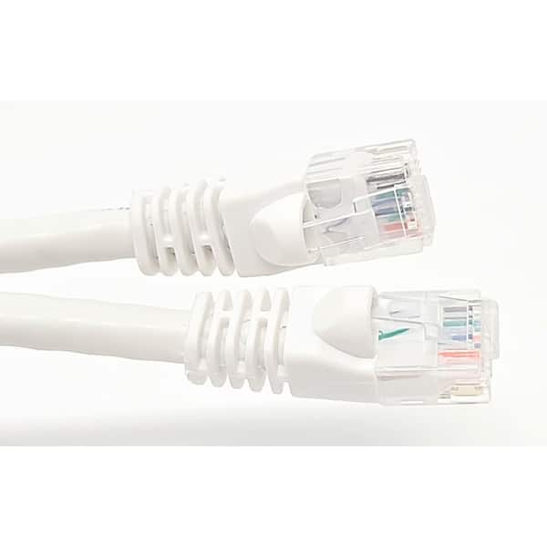 100 ft. 24 AWG Cat6 Molded Snaggles RJ45 UTP Networking Patch Cable, White
