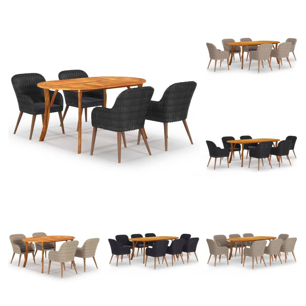 vidaXL Patio Lounge Set 8 Piece Sectional Sofa with Cushions Solid Wood Pine