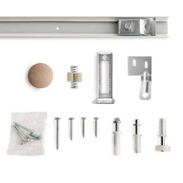 24 in. x 80 in. No Panel Flush Hardboard Primed White Hollow-Core Smooth Composite Bi-fold Interior Door