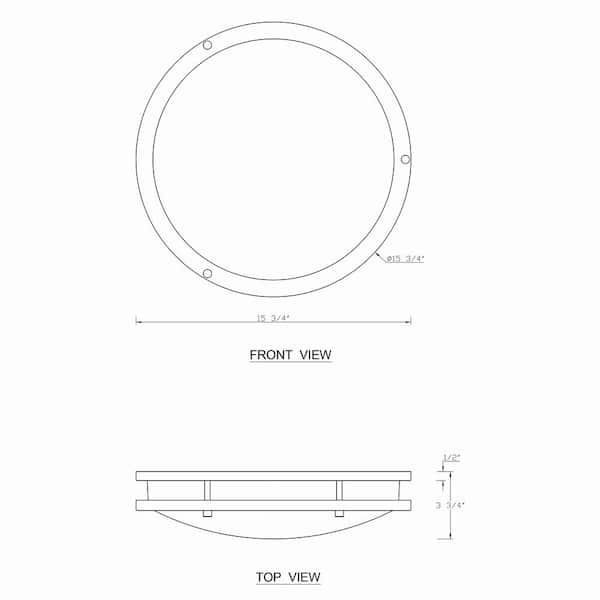 15.75 in. Brushed Nickel Dimmable 25-Watt Selectable LED Flush Mount 3000K/4000K/5000K with Acrylic Shade