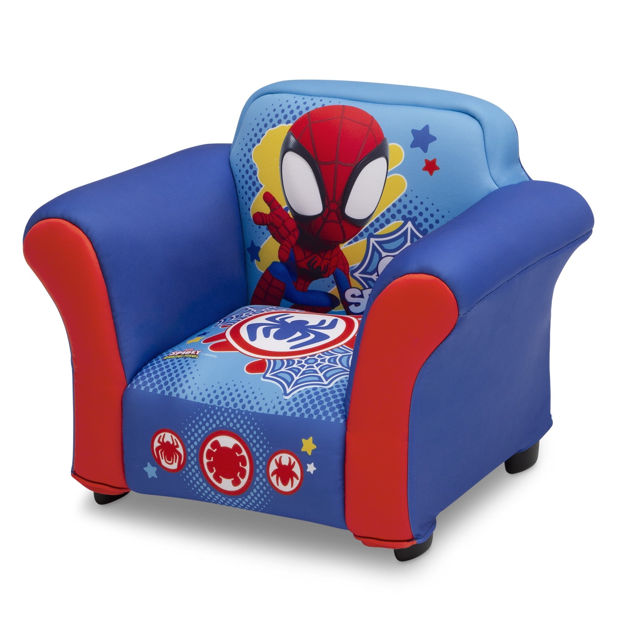 Marvel Spidey and His Amazing Friends Upholstered Chair with Sculpted Plastic Frame by Delta Children
