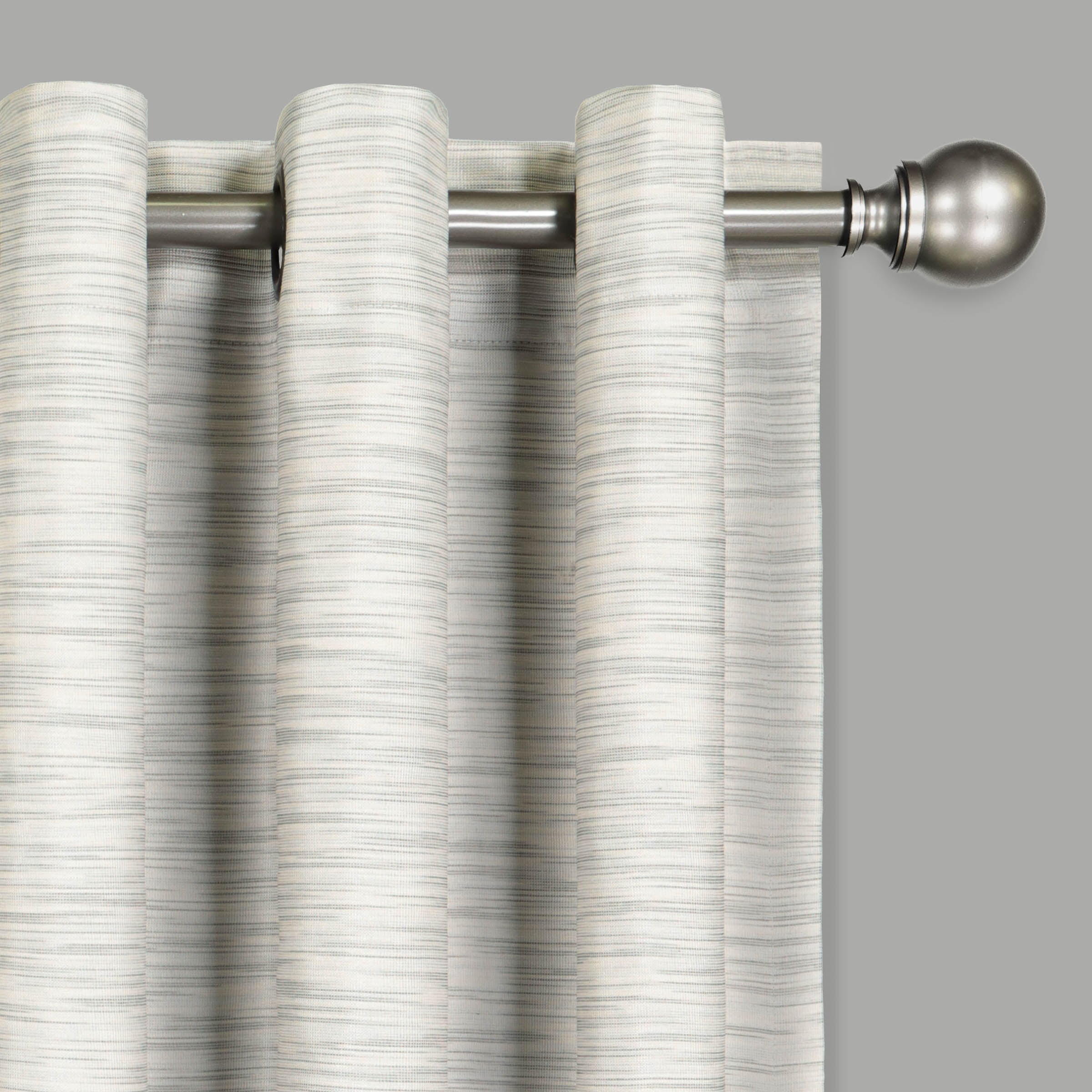 Eclipse Warren Solid Textured Absolute Zero 100% Blackout Grommet Top Single Window Panel, Platinum Silver, 50 x 63