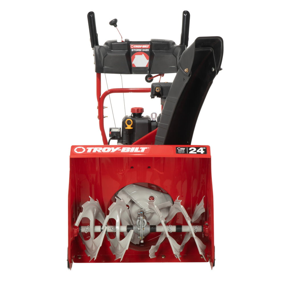 Troy-Bilt MTD Storm 24 in. 208 cc Two- Stage Gas Snow Blower with Electric Start, Self Propelled, and Snow Tire Chains