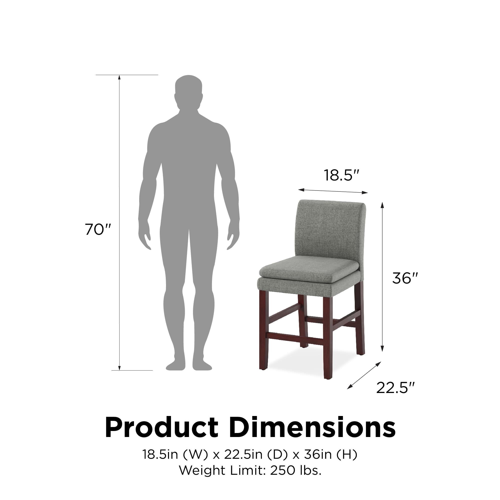 DHP Clark Upholstered Counter Height Bar Stool
