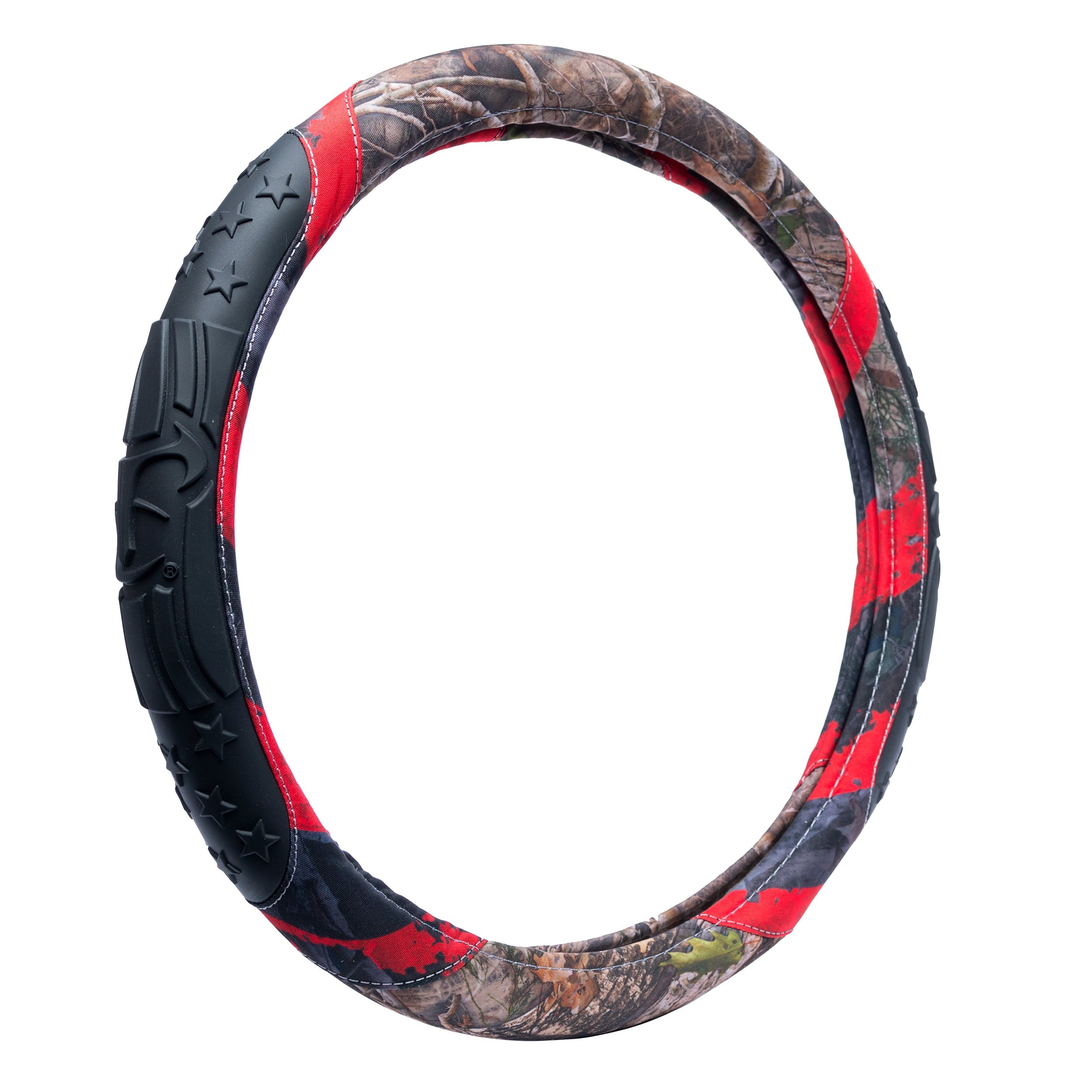 TrueTimber Kanati Freedom Steering Wheel Cover, Anti Slip & Odor Free, Car, Truck, SUV Accessories, Universal Fit 14.5” – 15.5”, Auto, Camouflage and Red