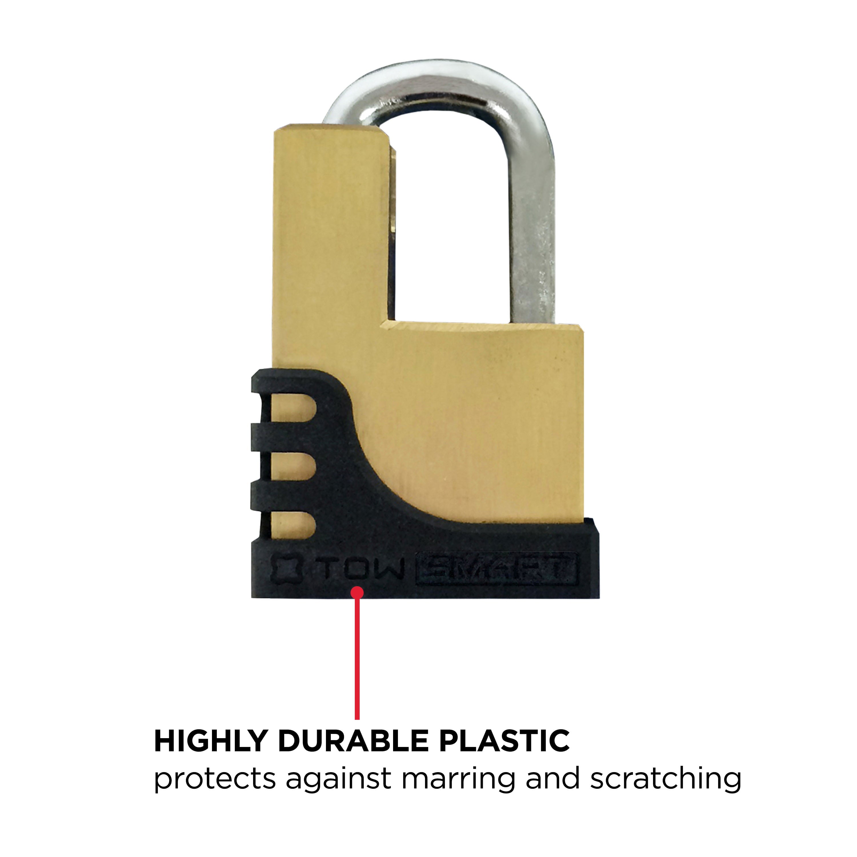 TowSmart Premium Coupler Lock with 2 Keys, Brass, 732