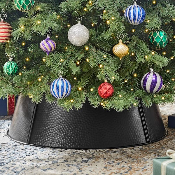 26 in Hammered Steel Christmas Tree Collar