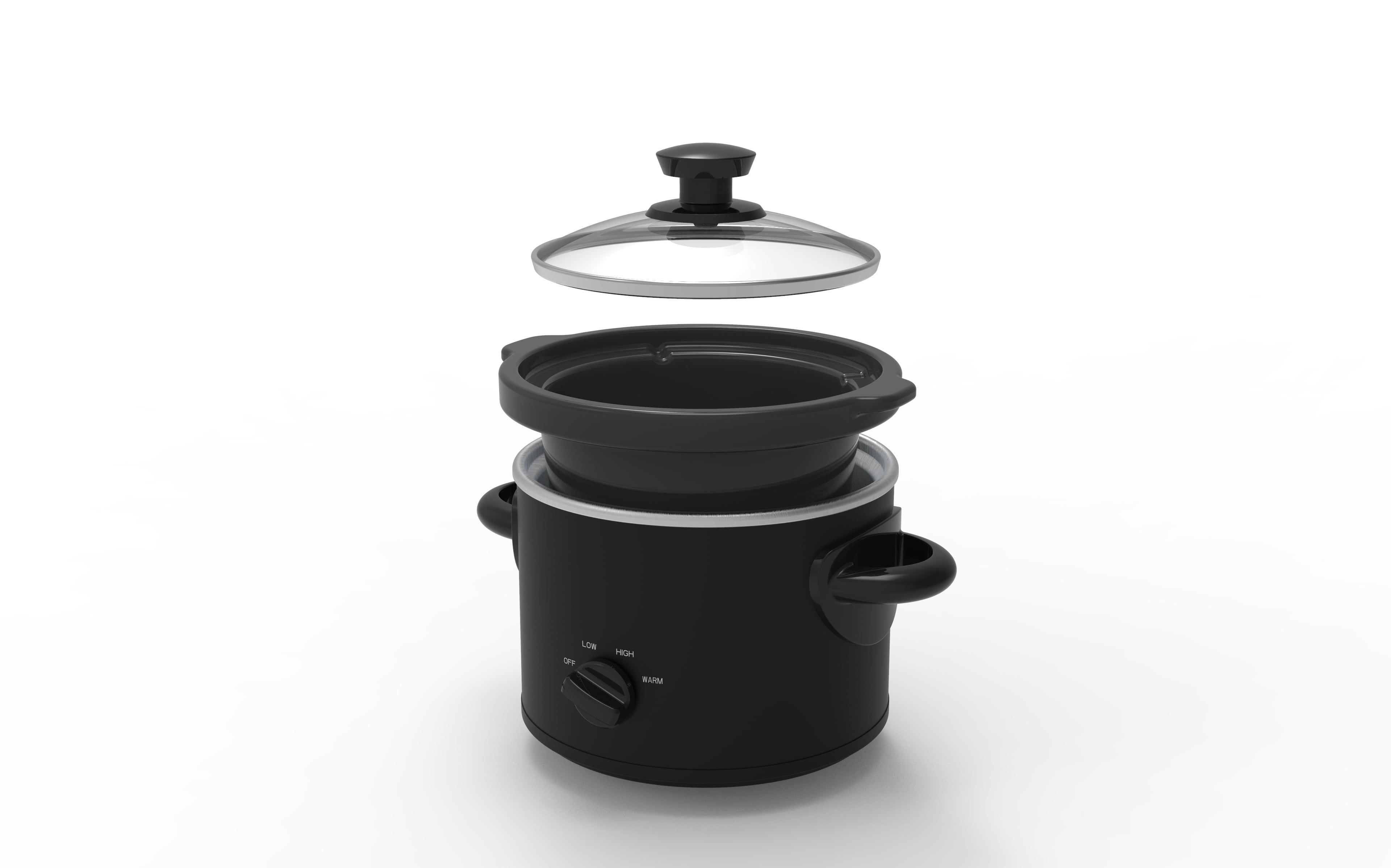 Mainstays 2 QT Slow Cooker, Matte Black Finish, Removeable Stoneware Pot, MODEL MS54100112165B