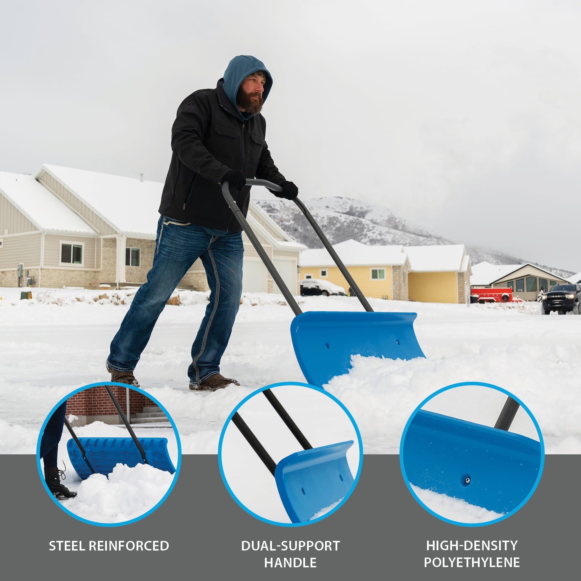 Lifetime 42 IN Wide Snow Pusher Blue (60388)