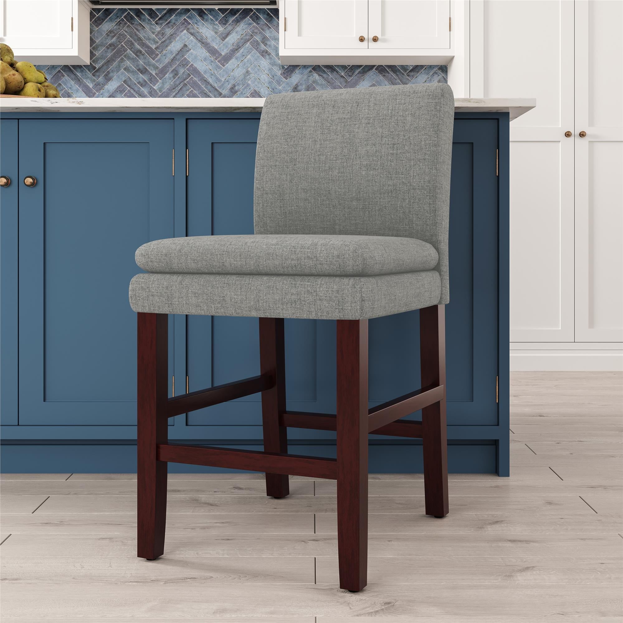 DHP Clark Upholstered Counter Height Bar Stool