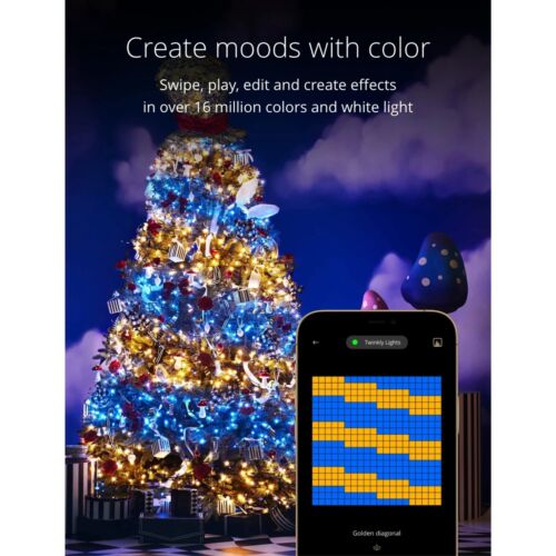 Twinkly Indoor/Outdoor App-Control LED Lights String with 600 RGB+W LEDs, 157’