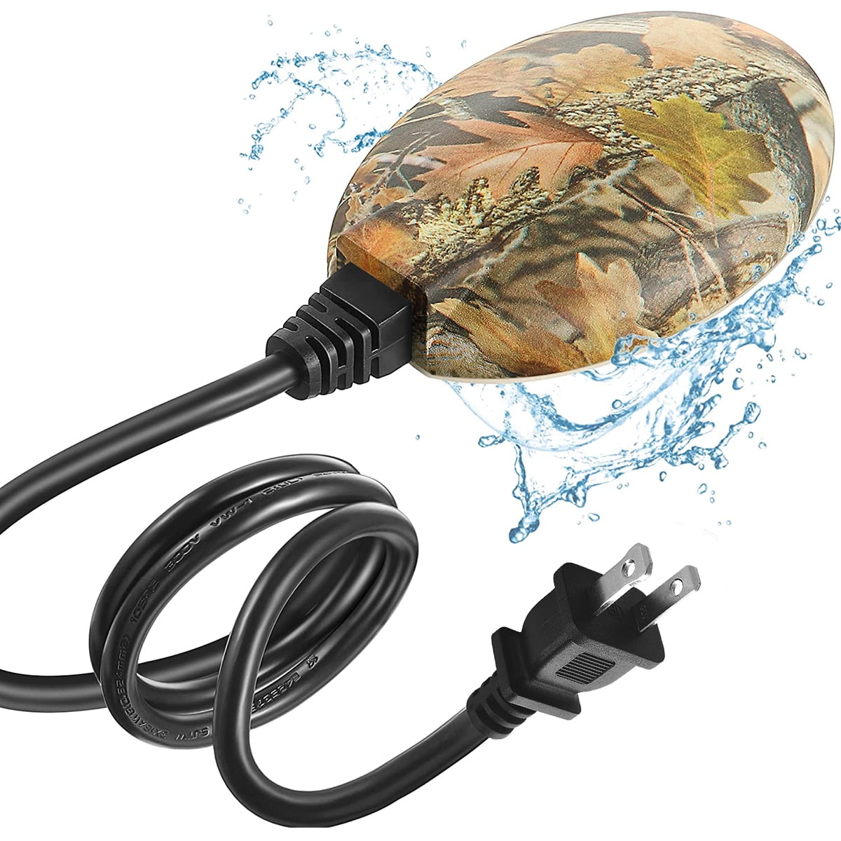 Bird Bath Heater AC 120V 60W Automatic Birdbath Deicer with Auto Shut off Function Portable Pond Deicer Heavy Duty Winter Water Heater Deicer for Garden Yard Patio Outdoor