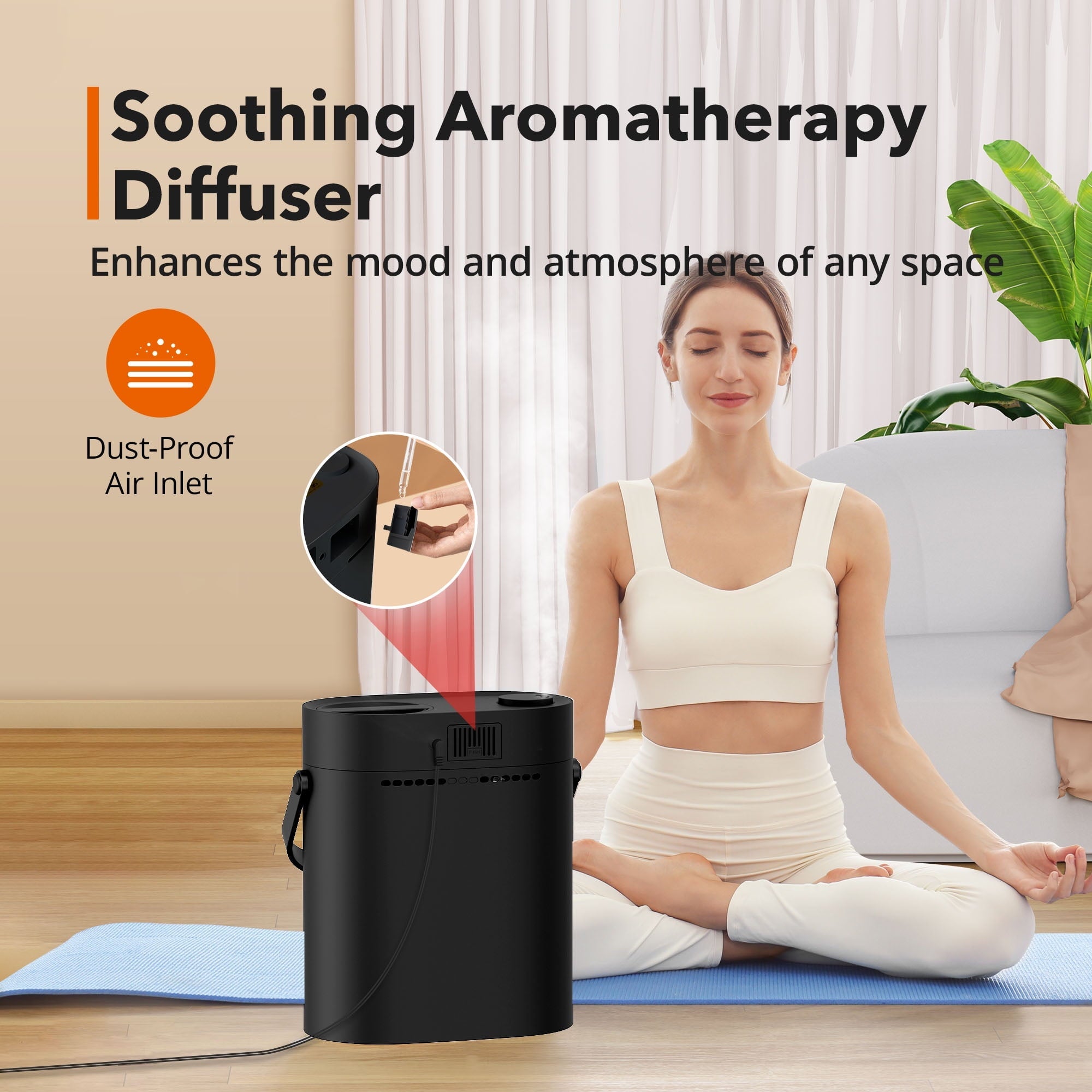 Taotronics 6L Cool Mist Humidifier for Room Home Bedroom, Top Fill Humidifier with Touch Control, Adjustable 3 Mist Outputs, 3 Timers, Sleep Mode, for Office, Black