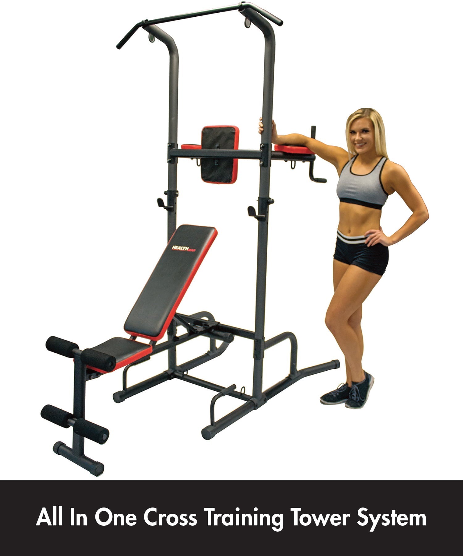 Health Gear's Cross Training Tower Bench System, CFT 3.0, Black Home Gyms