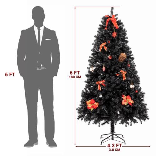 6ft Artificial Black Christmas Tree Tall Decoration Holiday Festival Xmas New