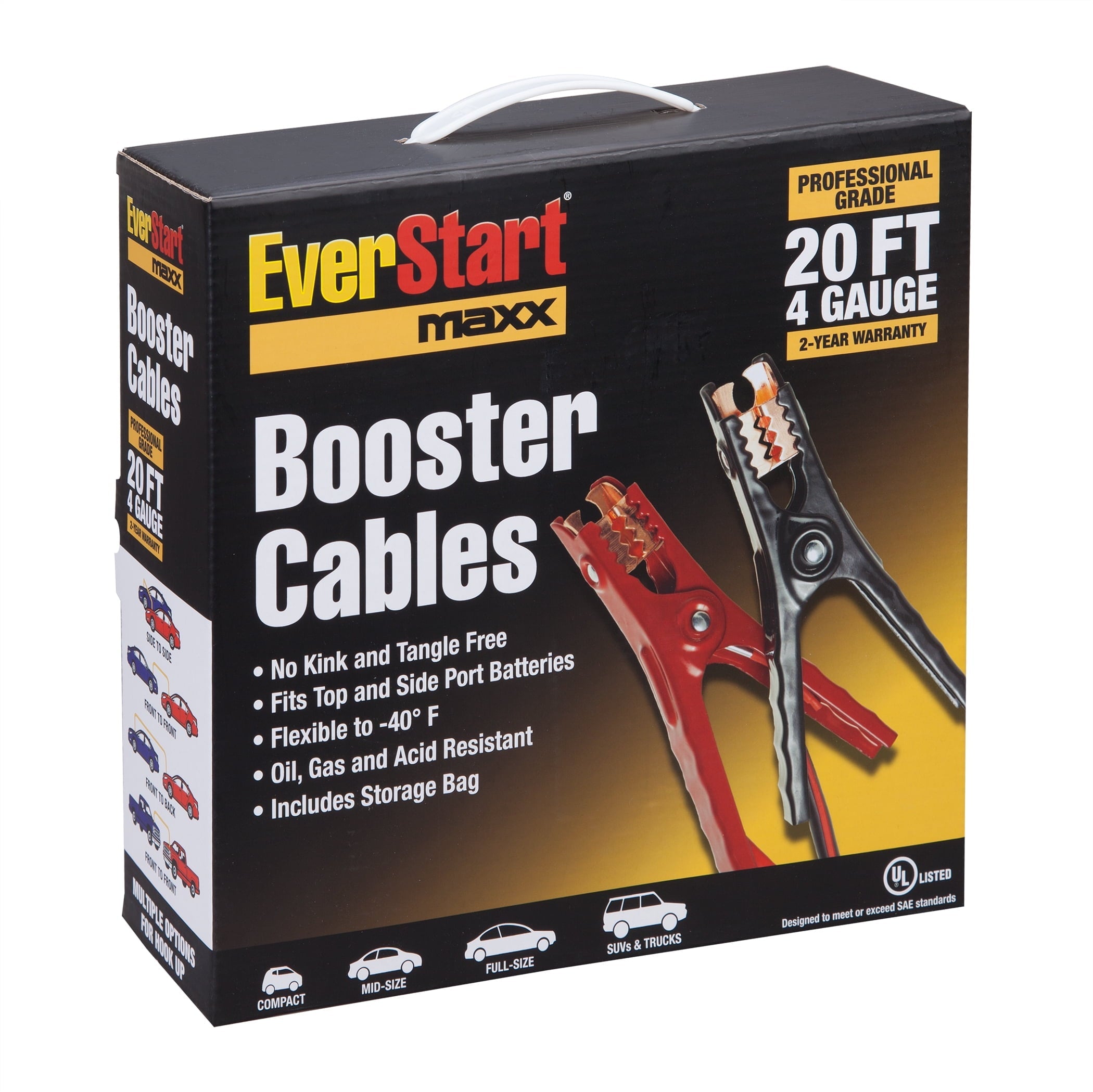 EverStart , 20-Foot 4-Gauge Automotive Booster Jumper Cables, 250 amps