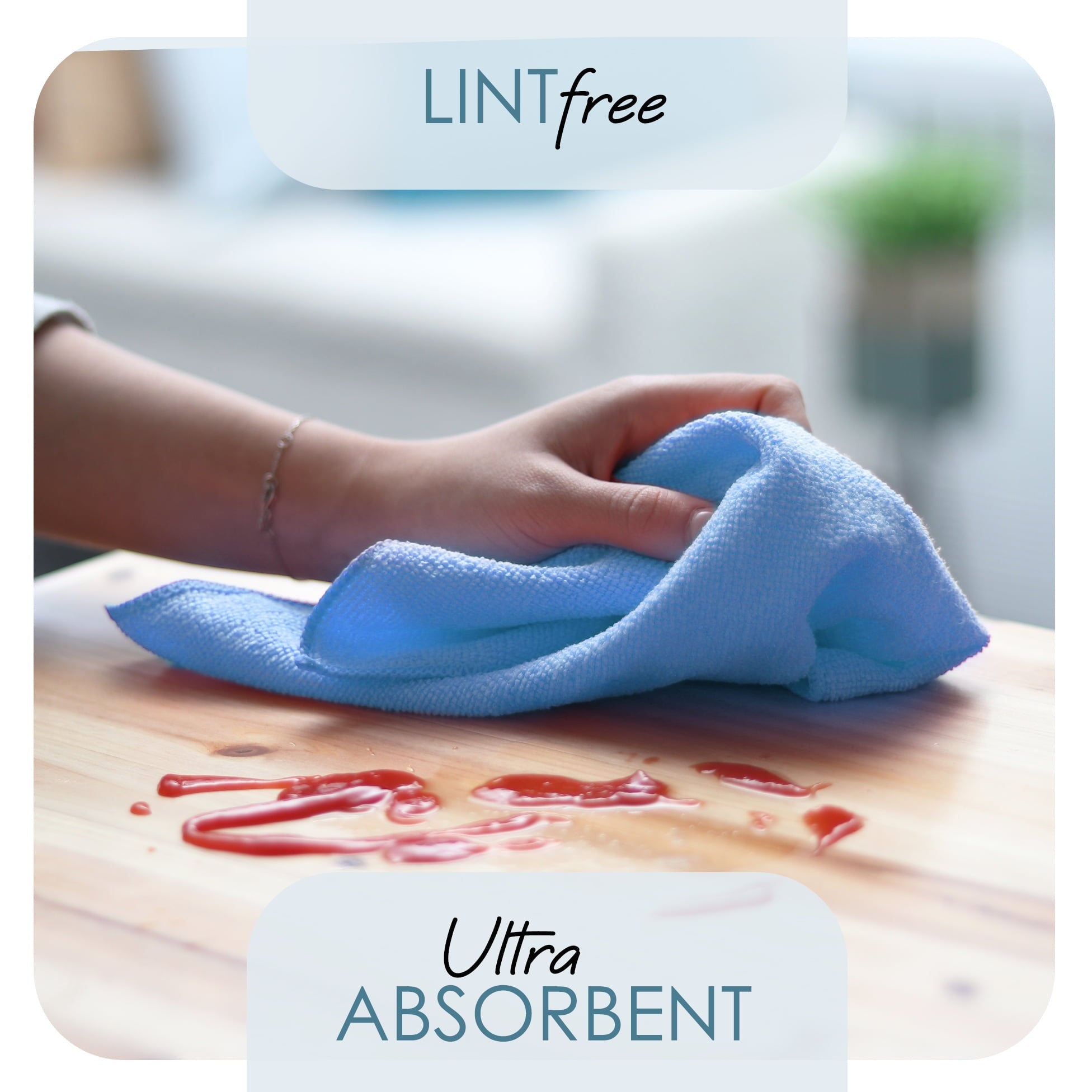 Etienne Alair Super Soft Microfiber Cleaning Cloth, Blue Washcloths (12 x 12 Inches) 12 PCs