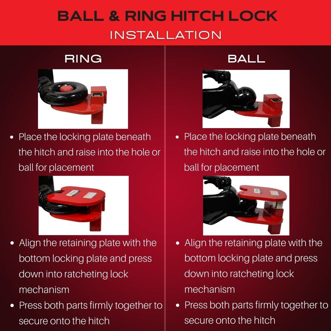 Equipment Lock Co.:  Ball and Ring Hitch Lock-Keyed: Universal Trailer Hitch Lock