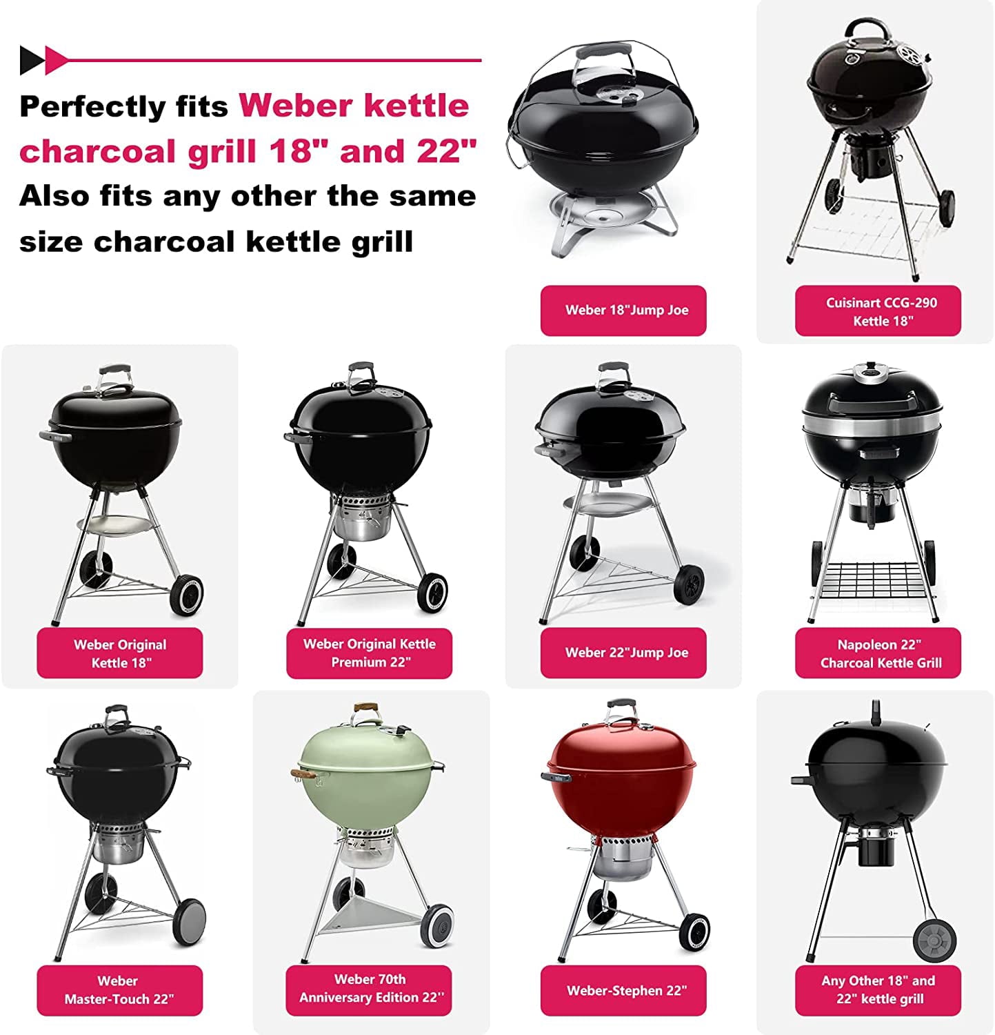 Grill Stand Cart for Weber Kettle 22