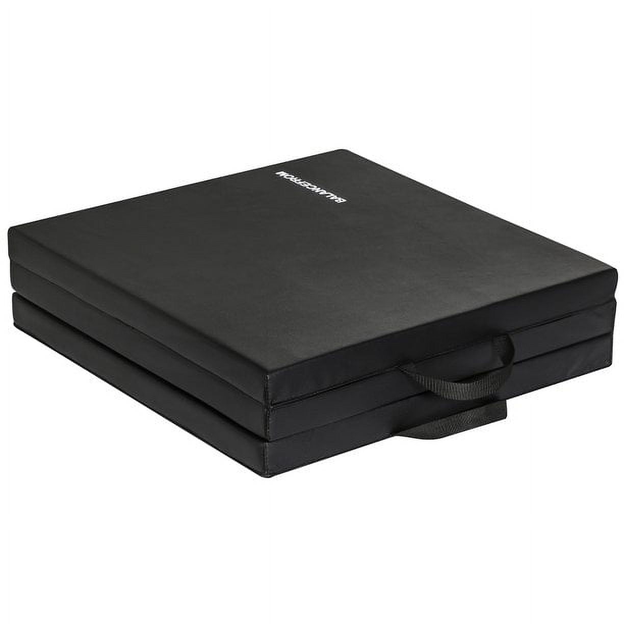 BalanceFrom 6 Ft. x 2Ft. x 1.5 In. Three-Fold High Density Foam Folding Exercise Mat with Carrying Handles for MMA, Gymnastics and Home Gym, Black