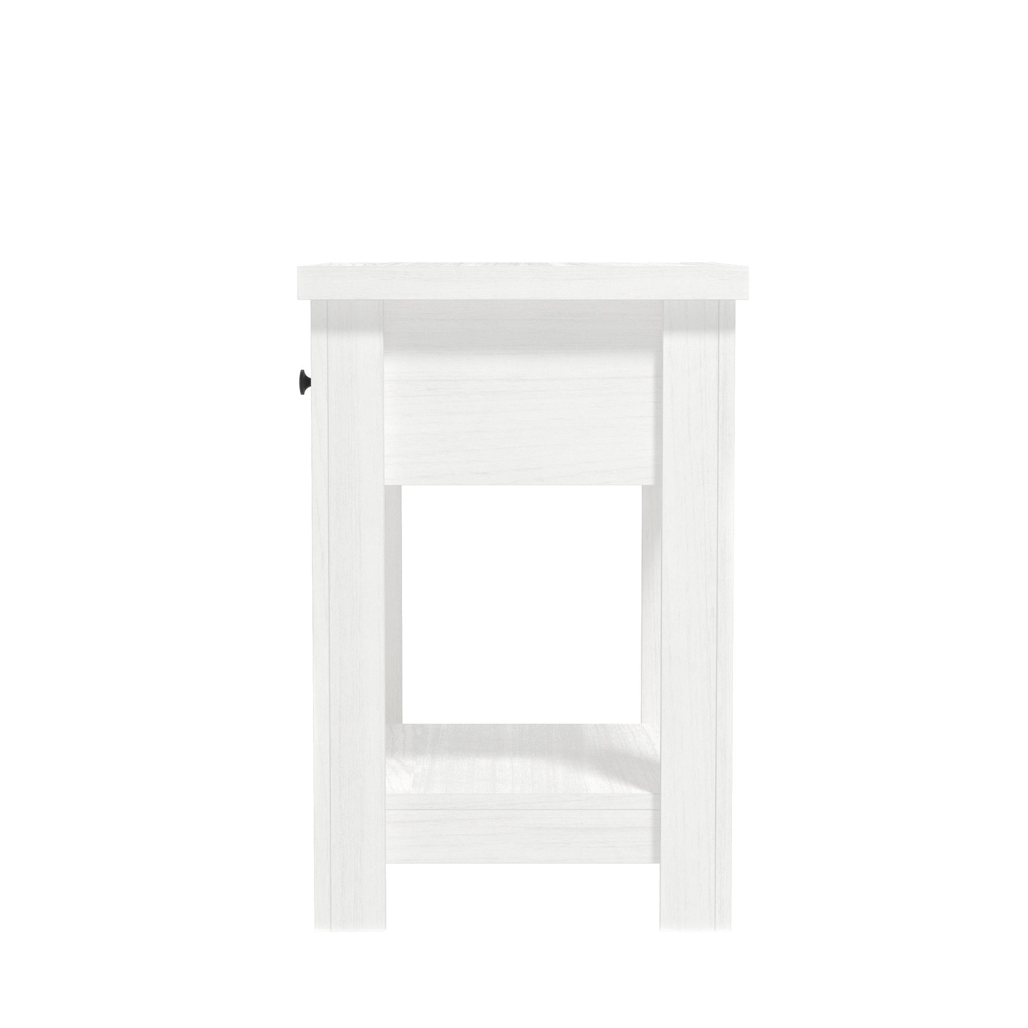 Hillsdale Addison Farmhouse 1 Drawer Nightstand, Set of 2, White