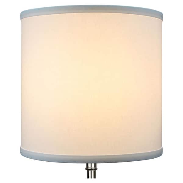 Fenchel Shades 10 in. Top Diameter x 10 in. H x 10 in. Bottom Diameter White Fabric Drum Lamp Shade Spider Attachment