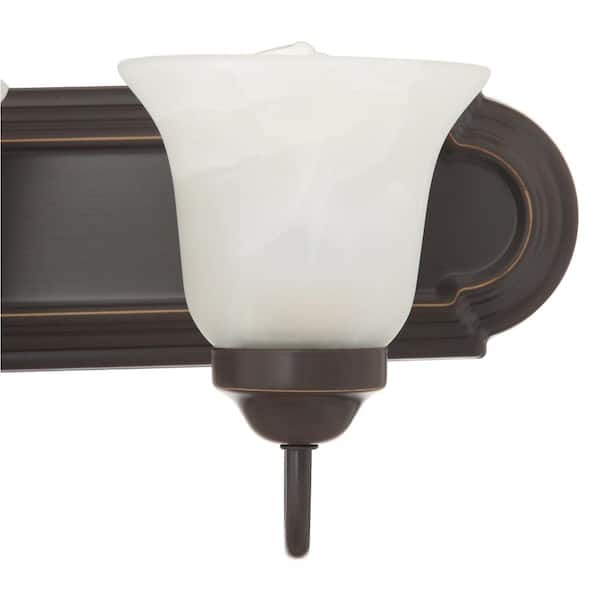 36 in. 5-Light Antique Bronze Bathroom Vanity Light with Glass Shades