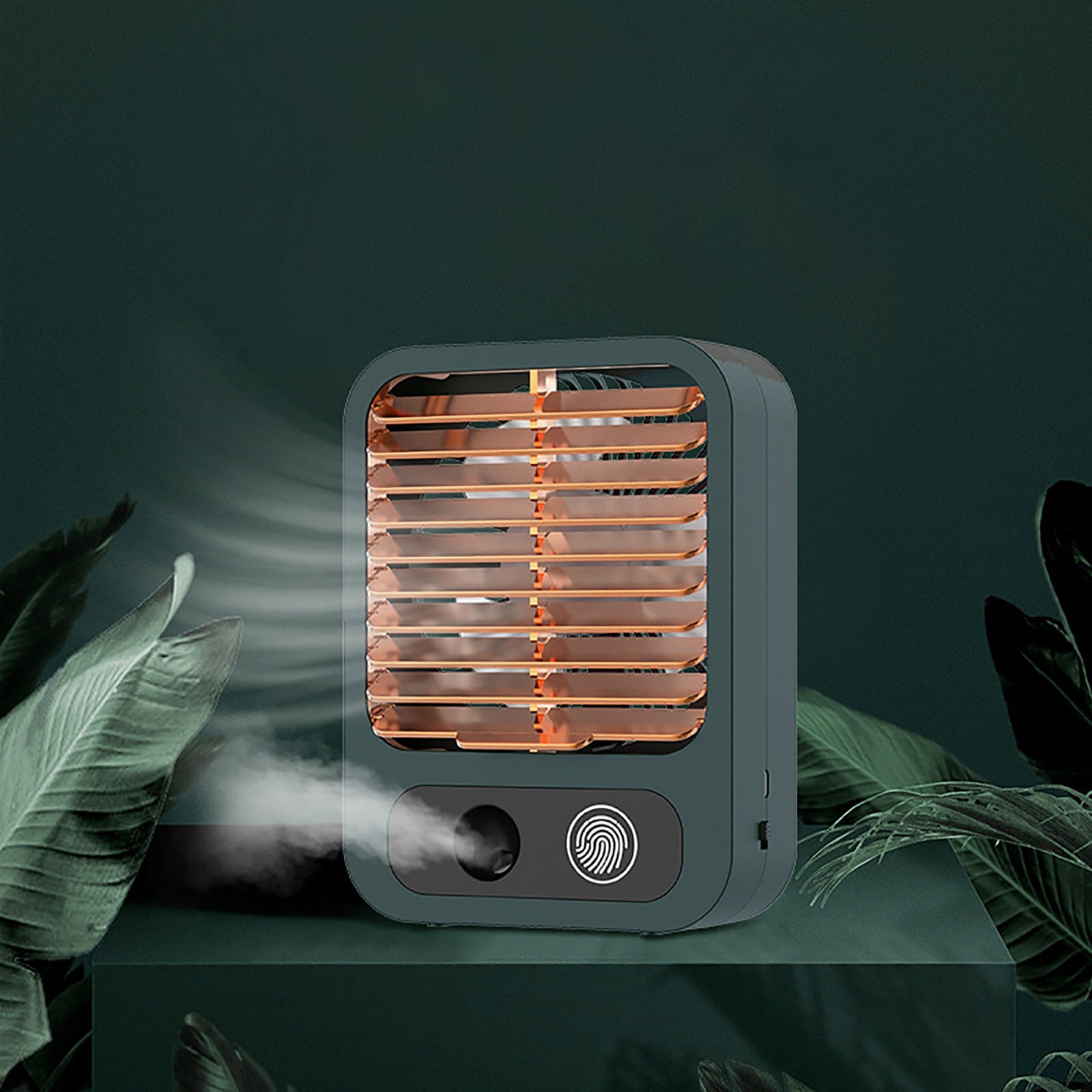 XMMSWDLA Portable Air Conditioner-300ml 1200Ah Rechargeable Personal Air Cooler with 3 Speeds , Quiet Mini Air Conditioner Fan, Desk Cooling Fan for Home, Bedroom, Travel, and Office